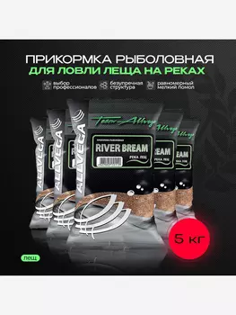 Прикормка рыболовная Team Allvega River река лещ 5 пакетов по 1 кг., Коричневый