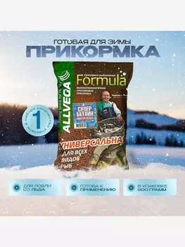 Прикормка зимняя готовая ALLVEGA Formula Winter Ready Супкр бетаин 0,9 кг, Бежевый