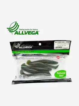 Приманка съедобная ALLVEGA "Belly Dance Shad" 10см (5шт.), Зеленый