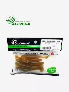 Приманка съедобная ALLVEGA "Belly Dance Shad" 7см, Золотой