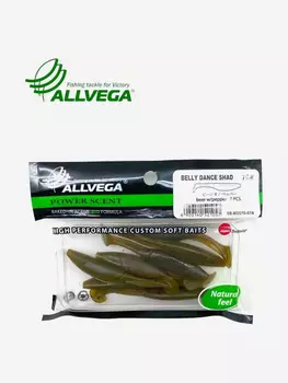 Приманка съедобная ALLVEGA "Belly Dance Shad" 7см, Зеленый