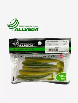 Приманка съедобная ALLVEGA "Blade Shad" 10см (5шт.), Зеленый