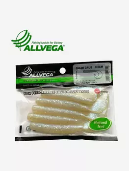 Приманка съедобная ALLVEGA "Cigar Grub" 9,5см (5шт.), Белый
