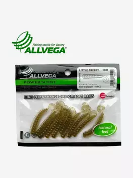 Приманка съедобная ALLVEGA "Little Creepy" 5см 10шт., Зеленый