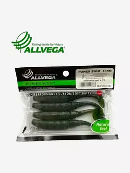 Приманка съедобная ALLVEGA "Power Swim" 10см (4шт.), Зеленый