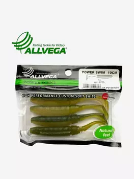 Приманка съедобная ALLVEGA "Power Swim" 10см (4шт.), Зеленый