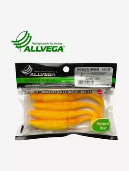 Приманка съедобная ALLVEGA "Power Swim" 10см (4шт.), Оранжевый