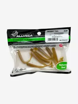 Приманка съедобная ALLVEGA "Skinny Tail" 5см 1г, Коричневый
