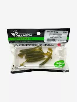Приманка съедобная ALLVEGA "Skinny Tail" 5см 1г, Зеленый