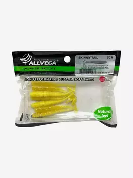 Приманка съедобная ALLVEGA "Skinny Tail" 5см 1г, Желтый