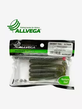 Приманка съедобная ALLVEGA "Skinny Tail" 8,75см (5шт.), Зеленый
