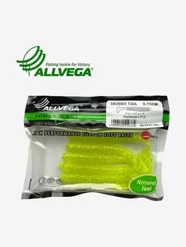 Приманка съедобная ALLVEGA "Skinny Tail" 8,75см (5шт.), Зеленый