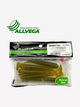Приманка съедобная ALLVEGA "Skinny Tail" 8,75см (5шт.), Зеленый