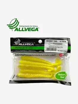 Приманка съедобная ALLVEGA "Skinny Tail" 8,75см (5шт.), Желтый