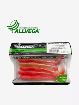 Приманка съедобная ALLVEGA "Skinny Tail" 8,75см (5шт.), Оранжевый