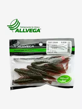 Приманка съедобная ALLVEGA "Tiny Craw" 8,5см 5шт., Зеленый