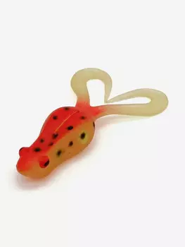 Приманка силиконовая DAIWA Bait Junkie Kikker Curly Clear toad 1 упаковка, Красный