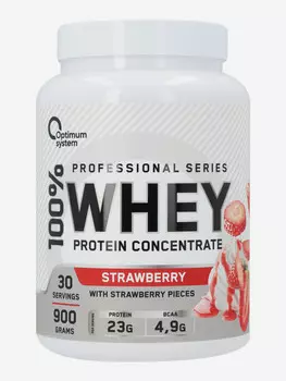 Протеин 100% Optimum System "Клубника", 900 г, Белый