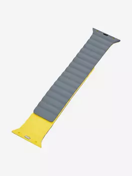 Ремешок для часов Apple Watch 41/40/38 mm Mutural Оригинал, ультралегкий силиконовый на магните — серо-желтый, Серый