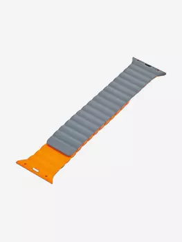 Ремешок для часов Apple Watch 41/40/38 mm Mutural Оригинал, ультралегкий силиконовый на магните — серо-оранжевый, Серый