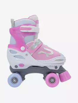 Роликовые коньки детские раздвижные Reaction Quad Star, Розовый