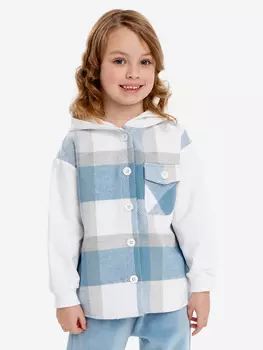 Рубашка с капюшоном в клетку детская Button Blue, Мультицвет