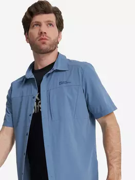 Рубашка с коротким рукавом мужская Jack Wolfskin Vandra, Голубой