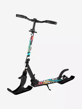 Самокат Двухколесный Складной с лыжами MAXISCOO "A1-205", Граффити (2024), Мультицвет