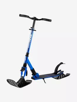 Самокат Двухколесный Складной с Лыжами MAXISCOO A2-230, Металлик Синий (2024), Синий