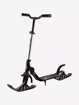 Самокат Двухколесный Складной с лыжами MAXISCOO "Ocean", Голубой Металлик (2024), Голубой