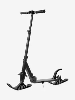 Самокат Двухколесный Складной с лыжами MAXISCOO "River Pro", Черный (2024), Черный