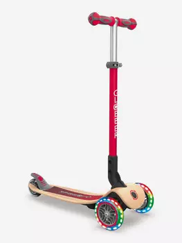 Самокат Globber PRIMO FOLDABLE WOOD LIGHTS, Красный