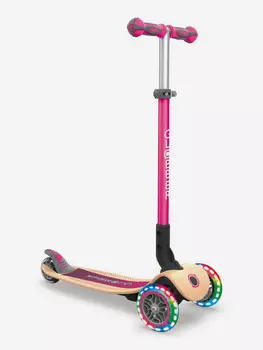Самокат Globber PRIMO FOLDABLE WOOD LIGHTS, Розовый