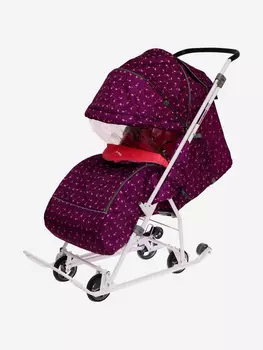 Санки-коляска комбинированная Nika"Наши детки 3-1К" НДТ3-1К с фламинго сливовый, Фиолетовый