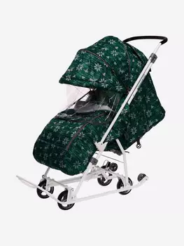 Санки-коляска комбинированная Nika"Наши детки 3-1К" НДТ3-1К скандинавский зеленый, Зеленый