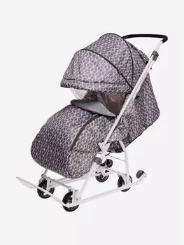 Санки-коляска комбинированная Nika"Наши детки 3-1К" НДТ3-1К с ромбиками серый, Серый