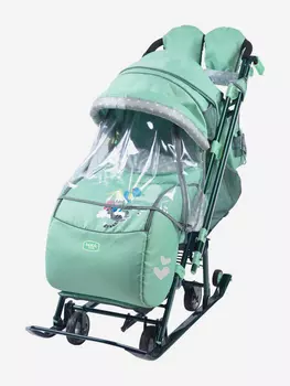 Санки-коляска комбинированная Nika"Наши детки 5-2" НДТ5-2 мятный, Зеленый