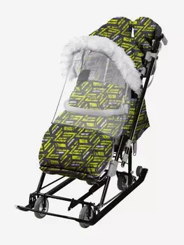 Санки-коляска комбинированная Nika"Ника детям 7-8SK" НД7-8SK спортивный лимонный, Желтый