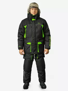 Селигер костюм для рыбалки GRAYLING, зимний -45, зелено-черный, Черный