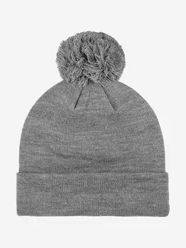 Шапка с помпоном FLEXFIT 1501P (серый), Серый