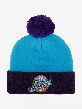Шапка с помпоном MITCHELL NESS HPCK1052-UJAYYPPPTEAL Utah Jazz NBA (голубой), Голубой