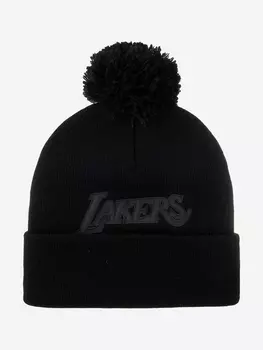Шапка с помпоном MITCHELL NESS KTPCINTL856-LALBLCK Los Angeles Lakers NBA (черный), Черный