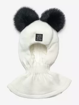 Шапка - шлем для девочки зимняя Artel, Белый