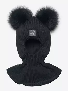 Шапка - шлем для девочки зимняя Artel, Черный