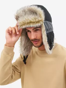Шапка ушанка зимняя мужская Huntsman Горка-Люкс мембранная, Серый