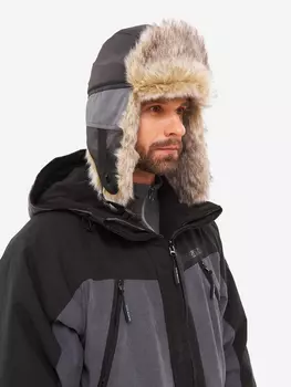 Шапка ушанка зимняя мужская Huntsman Горка-Люкс мембранная, Серый