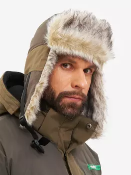 Шапка ушанка зимняя мужская Huntsman Yukon Ice мембранная, Зеленый