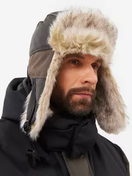 Шапка ушанка зимняя Huntsman Полюс мужская меховая, Зеленый