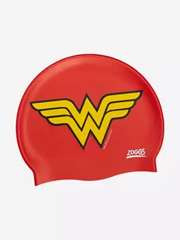 Шапочка для плавания детская Zoggs Wonder Woman Silicone Cap Junior, Красный