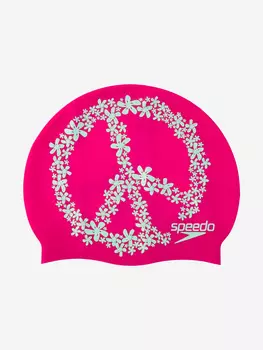 Шапочка для плавания Speedo Slogan, Розовый, размер 52-58